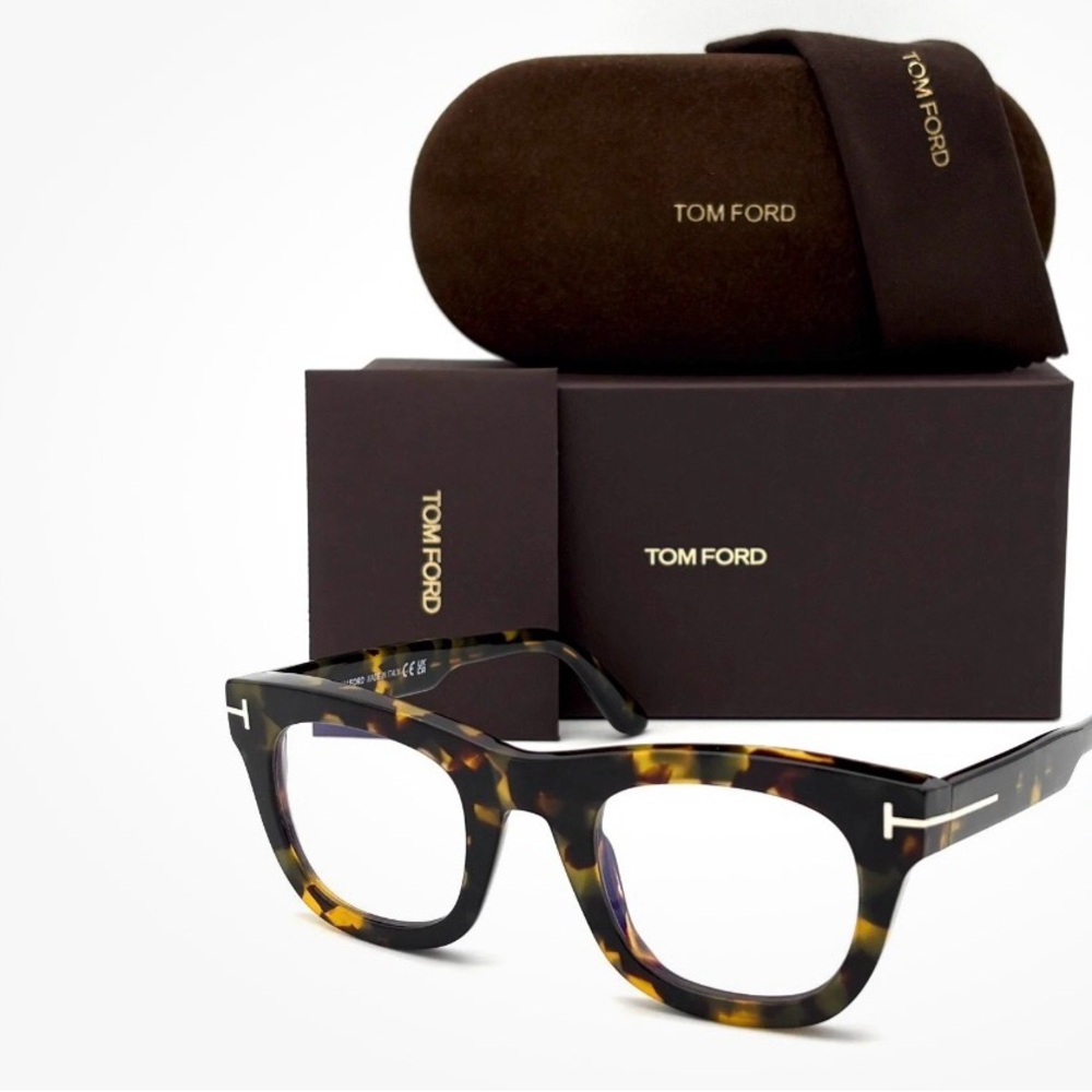 Tom Ford Tortoiseshell Square Optical Glasses - Tortoise/Brown